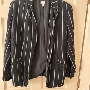 a new day Black and White Striped Blazer